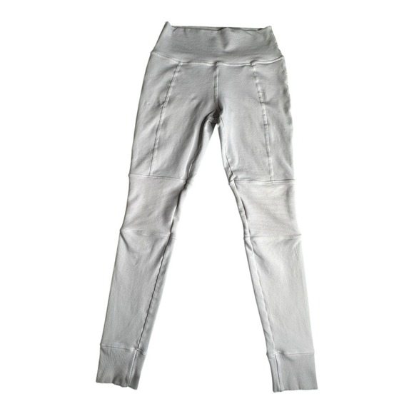 Pants - ALO Yoga Leggings Womens Small Light Gray Waistband‎ Airbrush Mid Rise Yoga